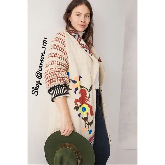 RARE NEW Anthropologie Caballos Sweater Cardigan S by Adomartins - Picture 3 of 11